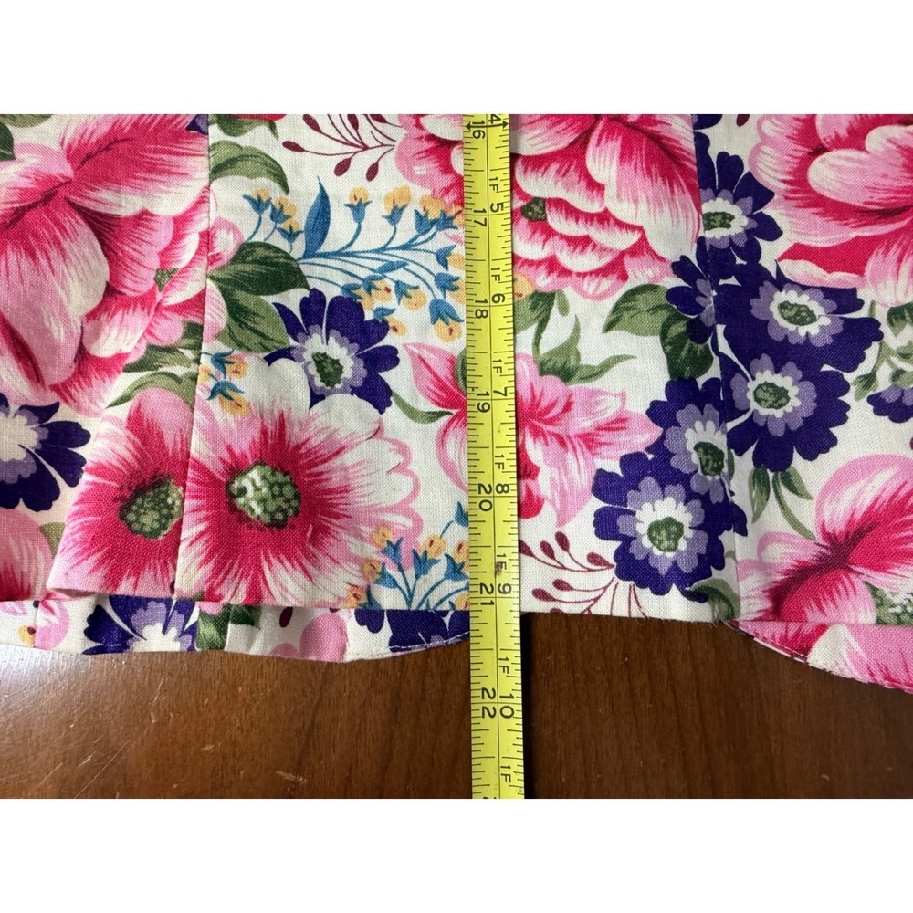 Anne Crimmins Umi Collections Skirt Set Women 12 Pink Floral Silk Linen Vtg 2pc - Picture 11 of 13